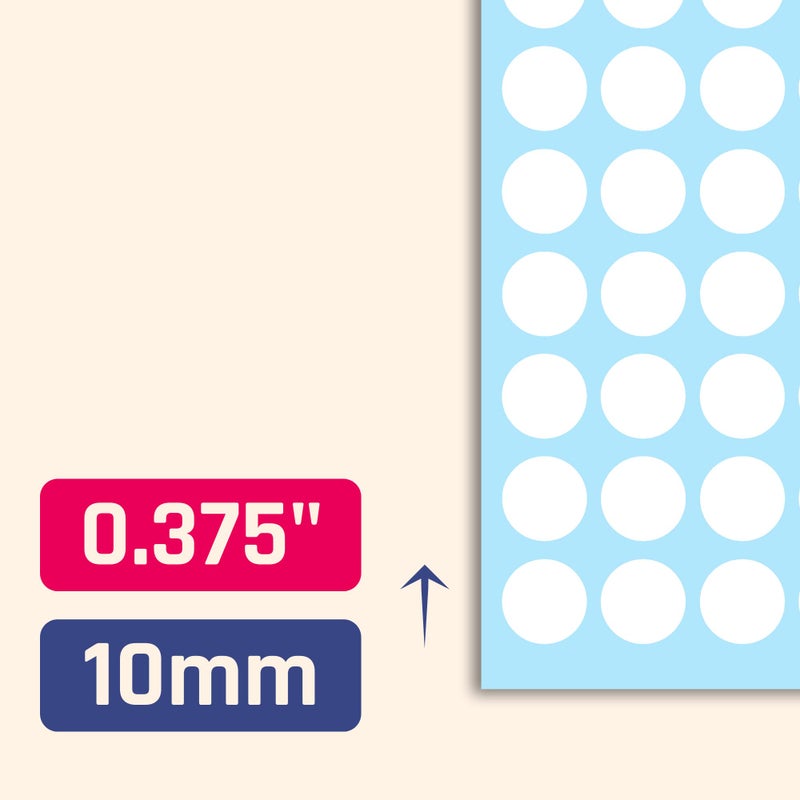 TownStix 3000 Pack, 0.375" Round Colored Dot Stickers Circle Labels - White - Image 2
